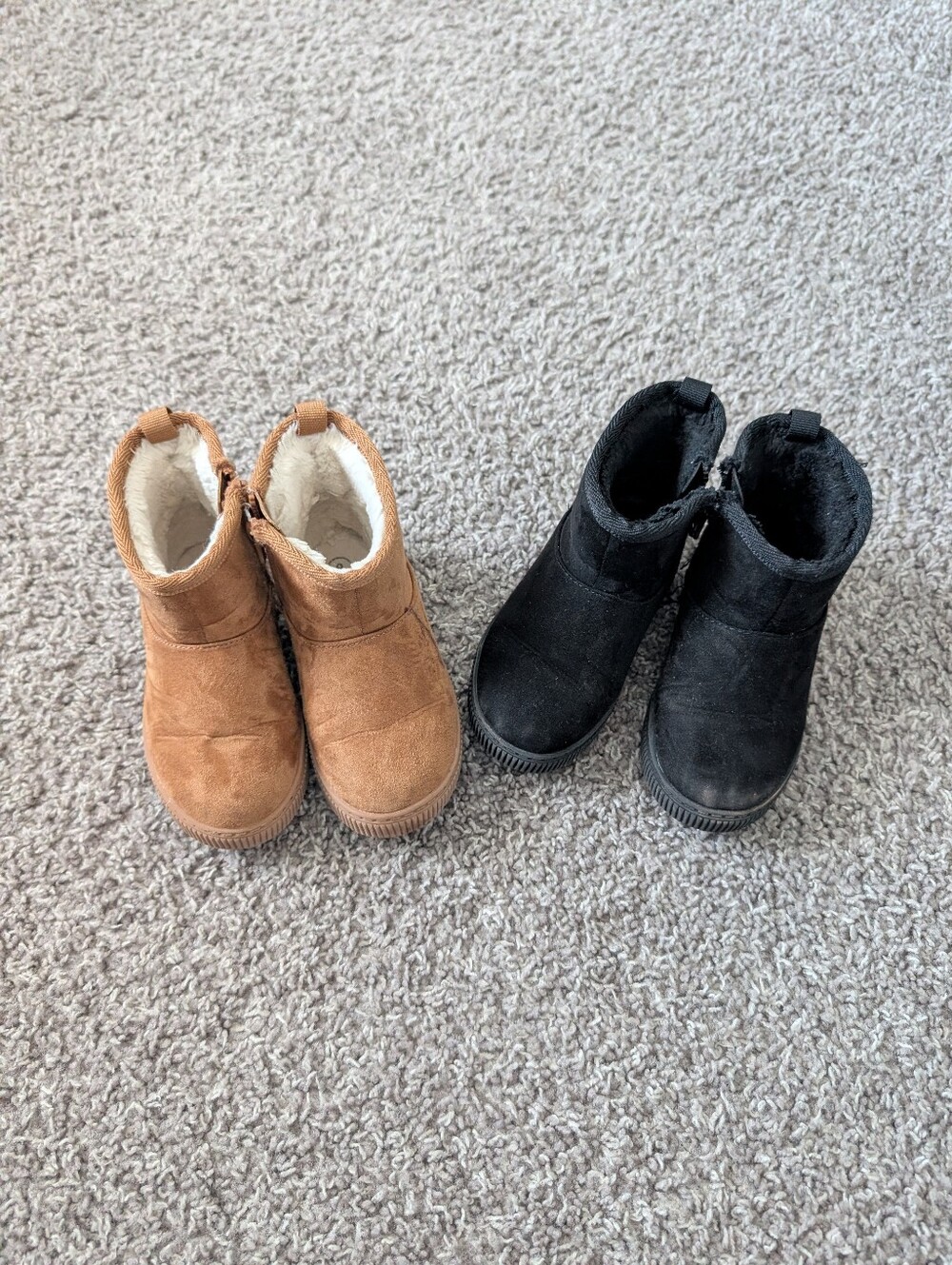Cat & Jack Kids Suede-Look Winter Boot One-Piece - Black and Brown